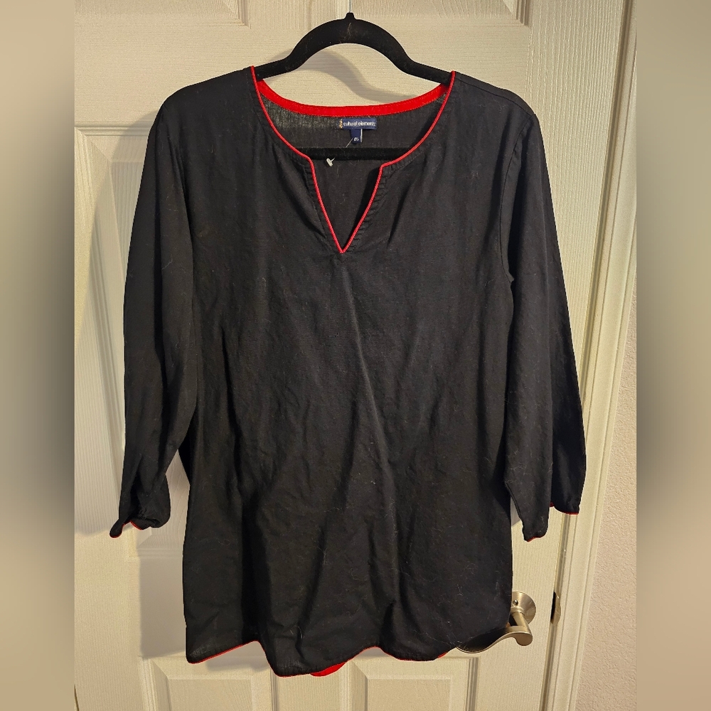 Black and Red Women's Blouse
